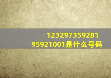 12329735928195921001是什么号码