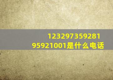 12329735928195921001是什么电话