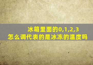 冰箱里面的0,1,2,3怎么调代表的是冰冻的温度吗